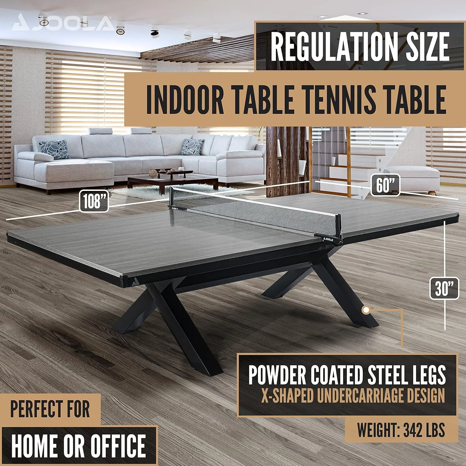 JOOLA Brighton X-Leg Table Tennis Table