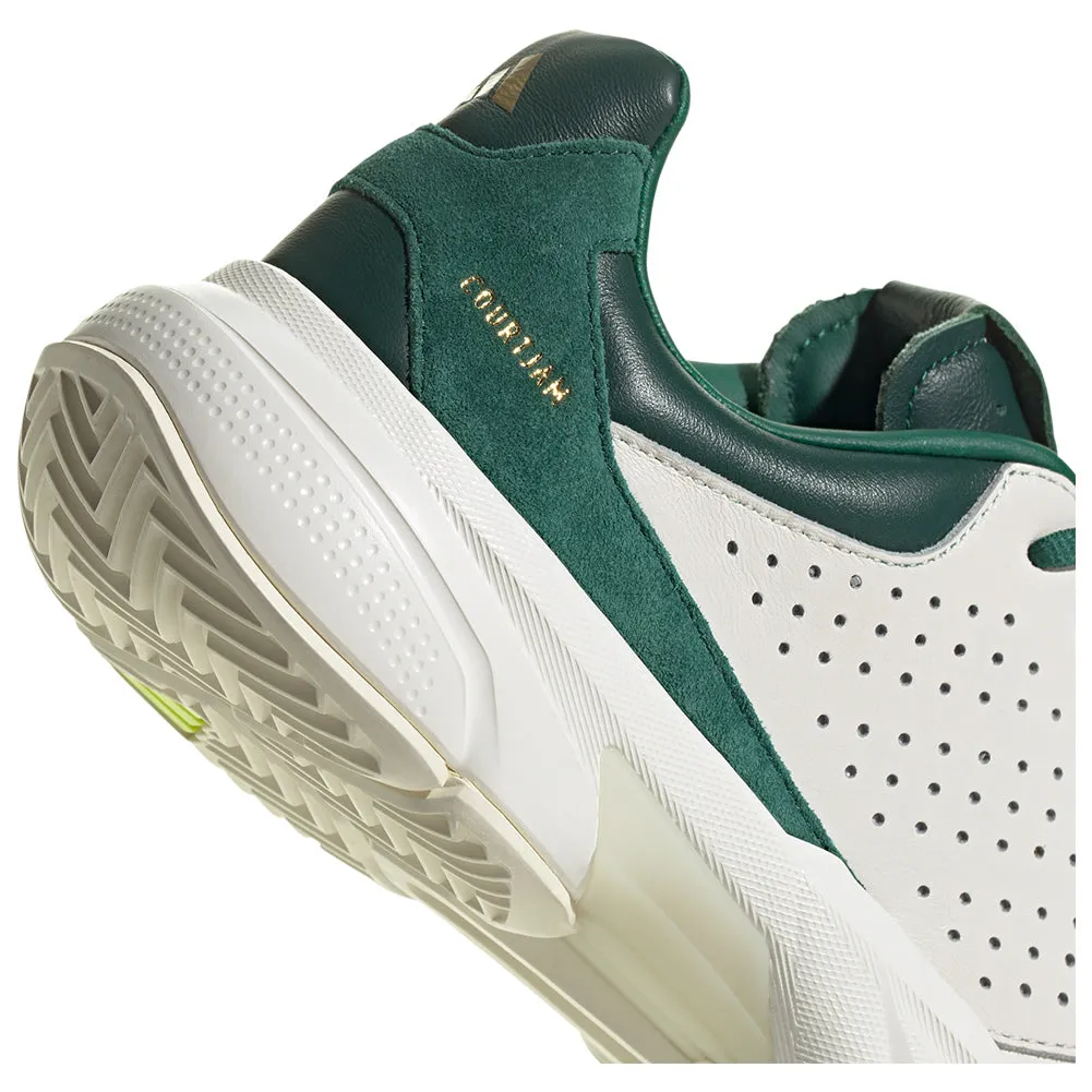 Juniors' CourtJam Control 3 Premium Tennis Shoes White and Collegiate Green