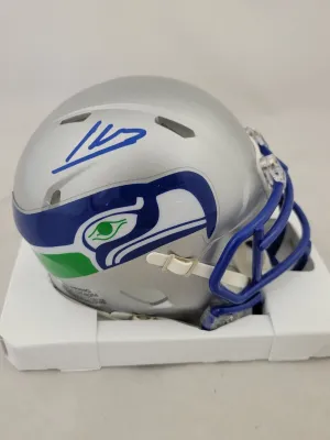 KENNETH WALKER III SIGNED SEATTLE SEAHAWKS THROWBACK SPEED MINI HELMET BECKETT