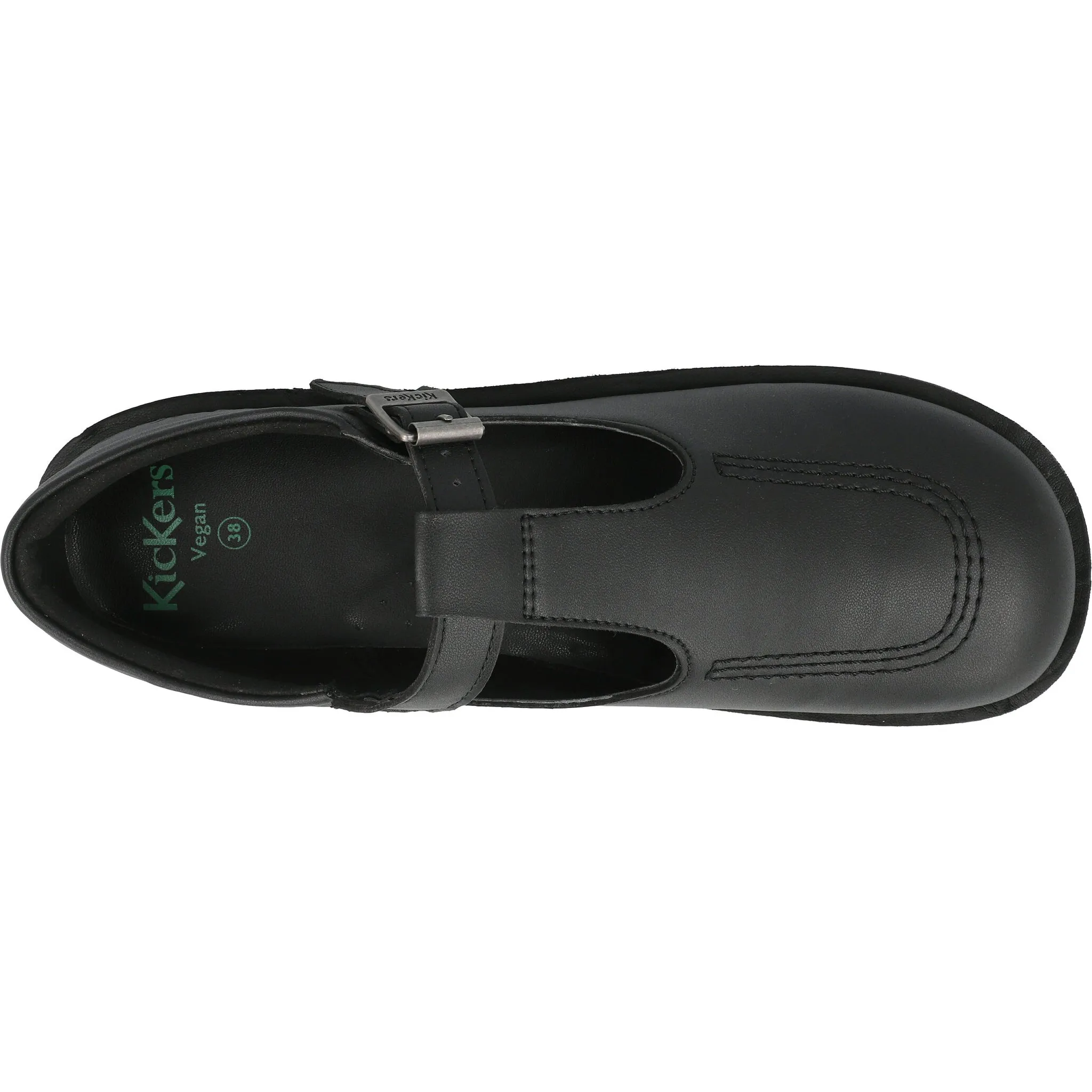 Kickers Kick T Vegan Y Black School Shoes