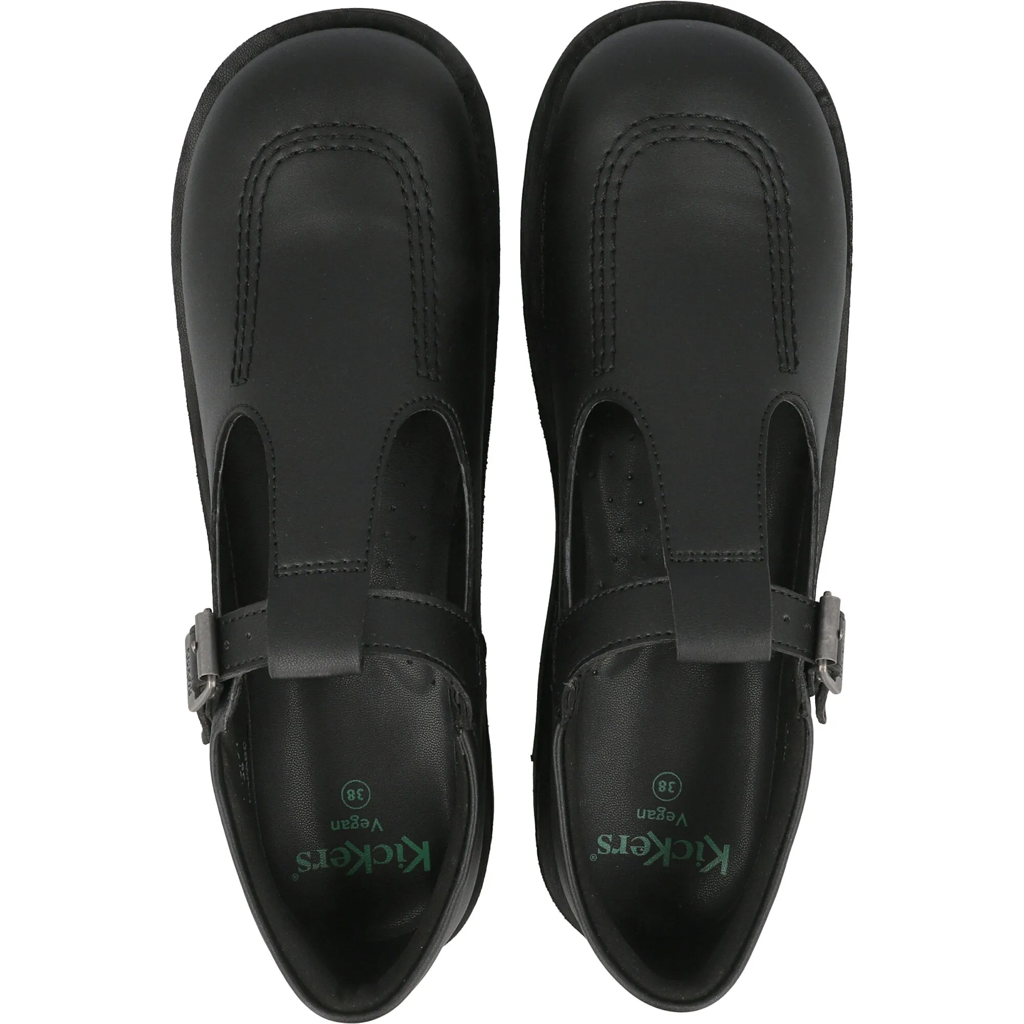 Kickers Kick T Vegan Y Black School Shoes