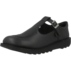 Kickers Kick T Vegan Y Black School Shoes