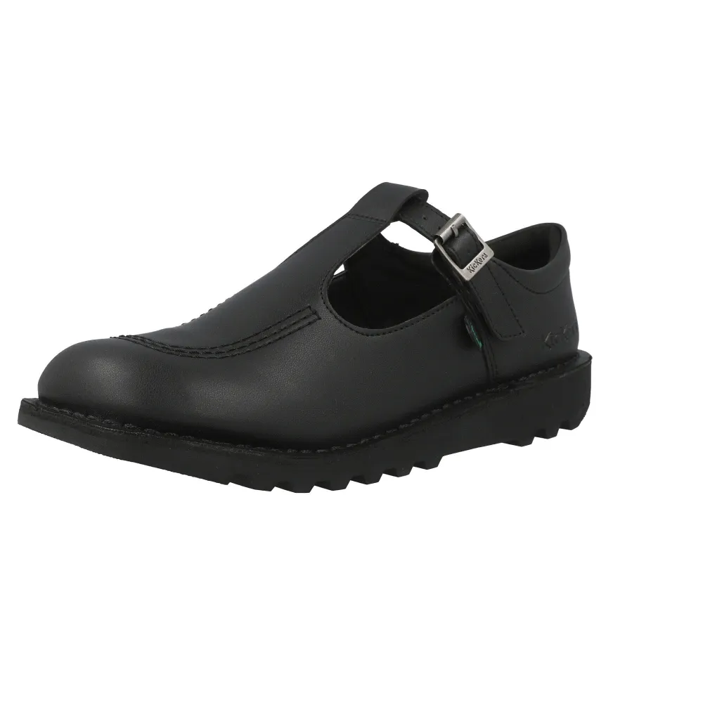 Kickers Kick T Vegan Y Black School Shoes