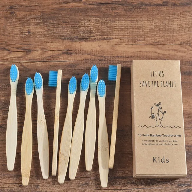 Kids Bamboo Toothbrush - 10 Piece