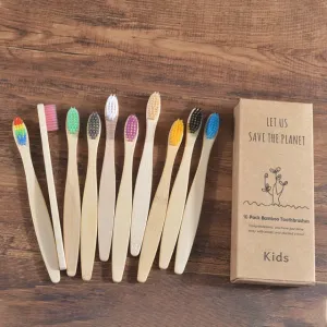 Kids Bamboo Toothbrush - 10 Piece