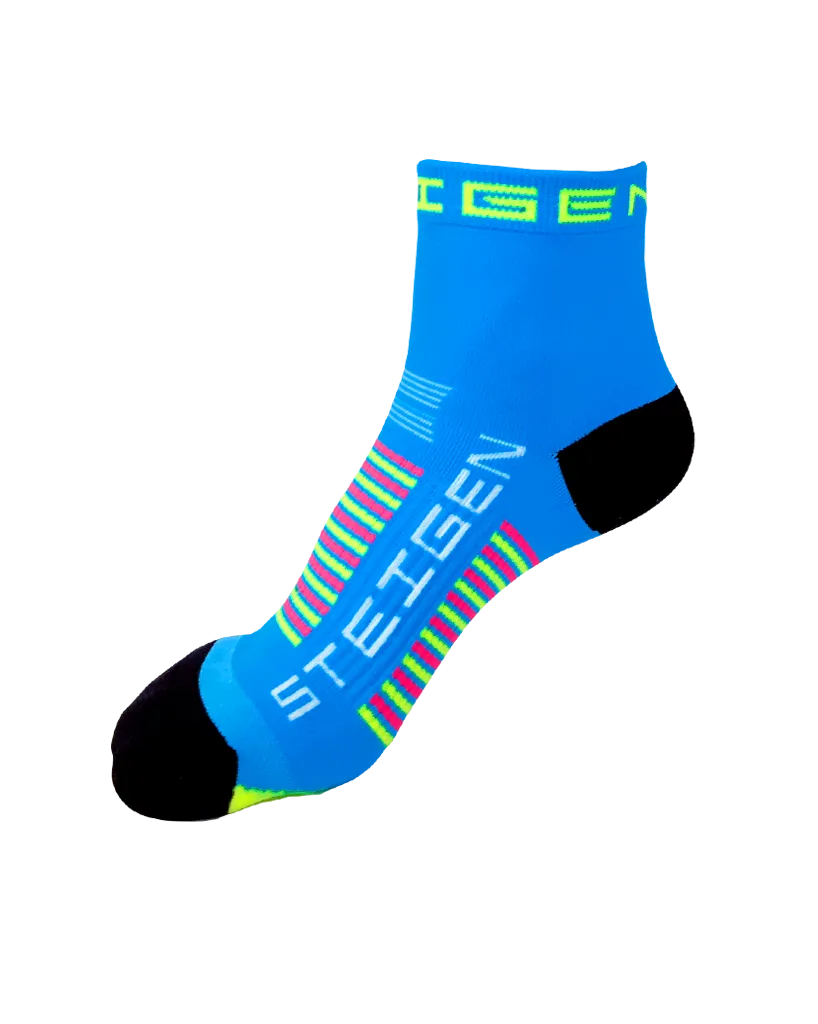 Kids Blue Running Socks ¼ Length