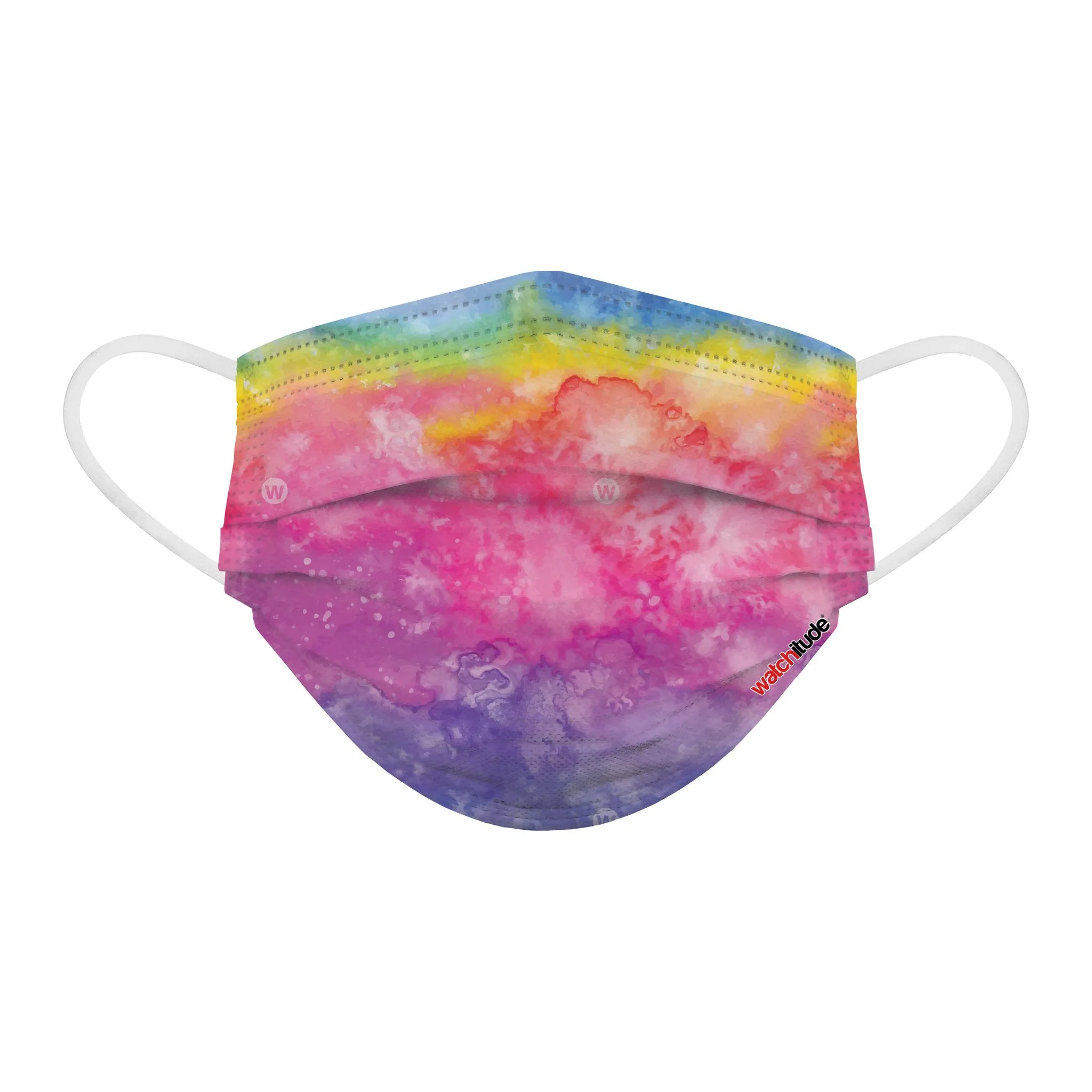 Kids Disposable Masks - Rainbow Tie Dye / Purple Tie Dye