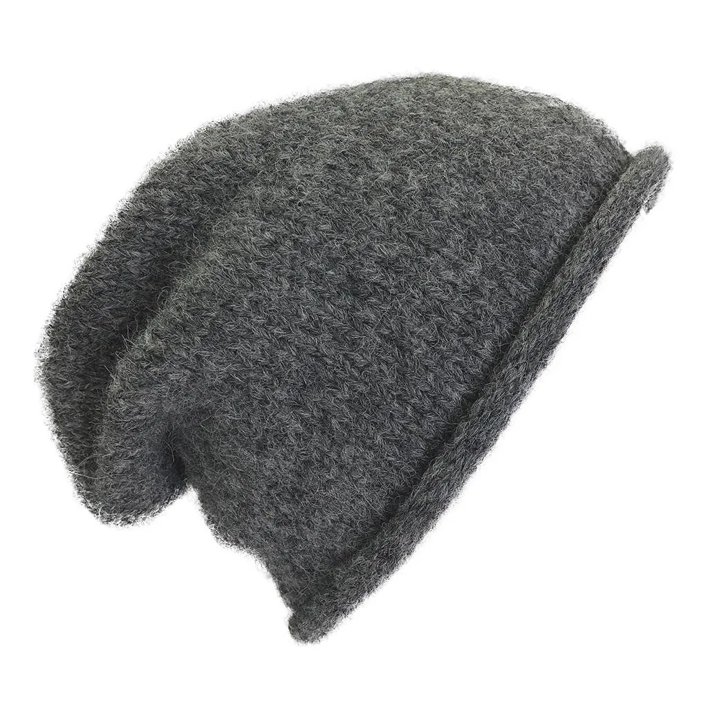 Knit Alpaca Beanie - Charcoal
