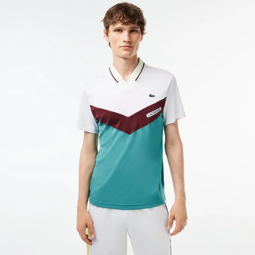 Lacoste Men's Medvedev Seamless Slimfit Polo - White/Multi