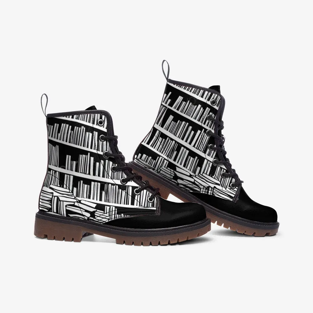 Library Books Vegan Leather Unisex Boots