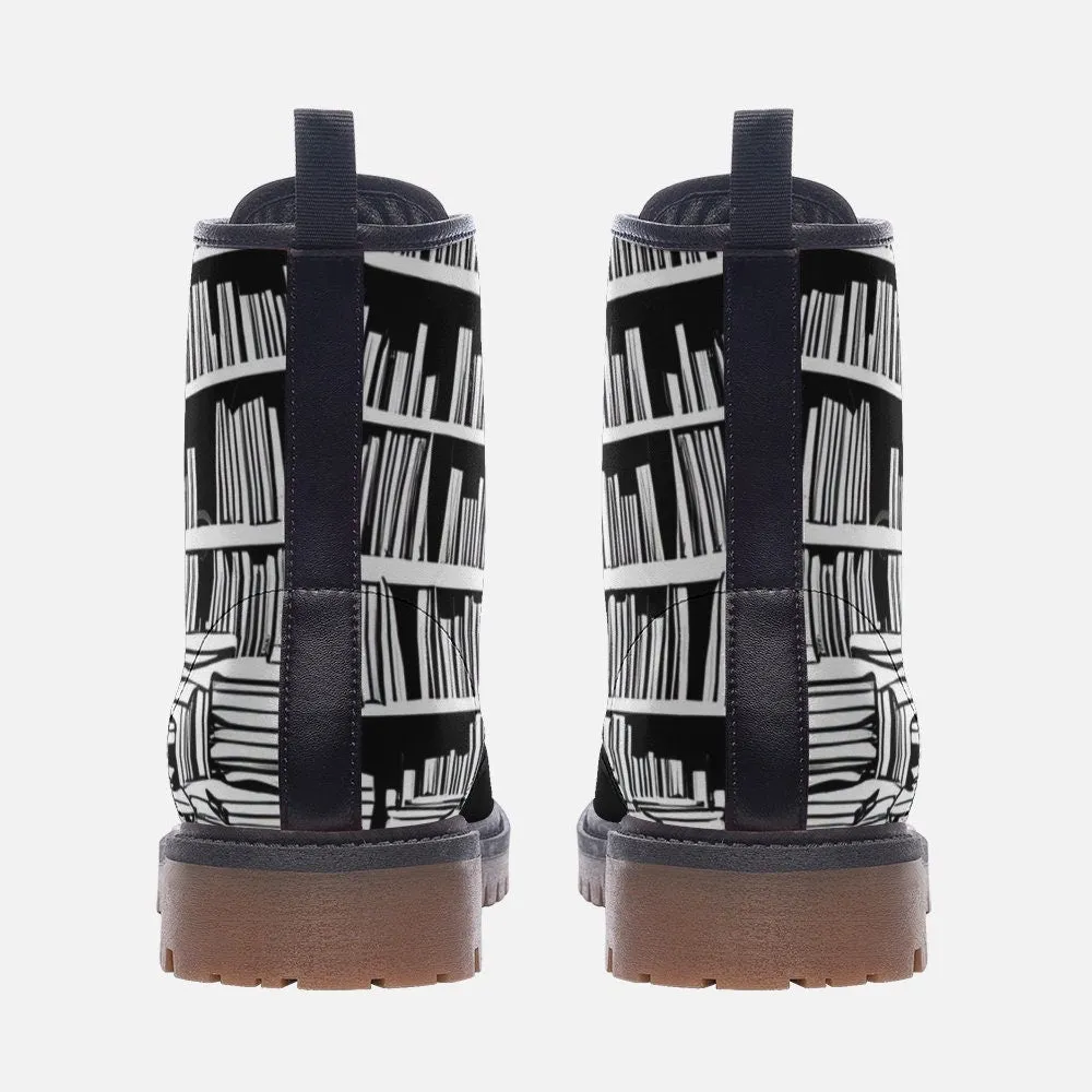 Library Books Vegan Leather Unisex Boots