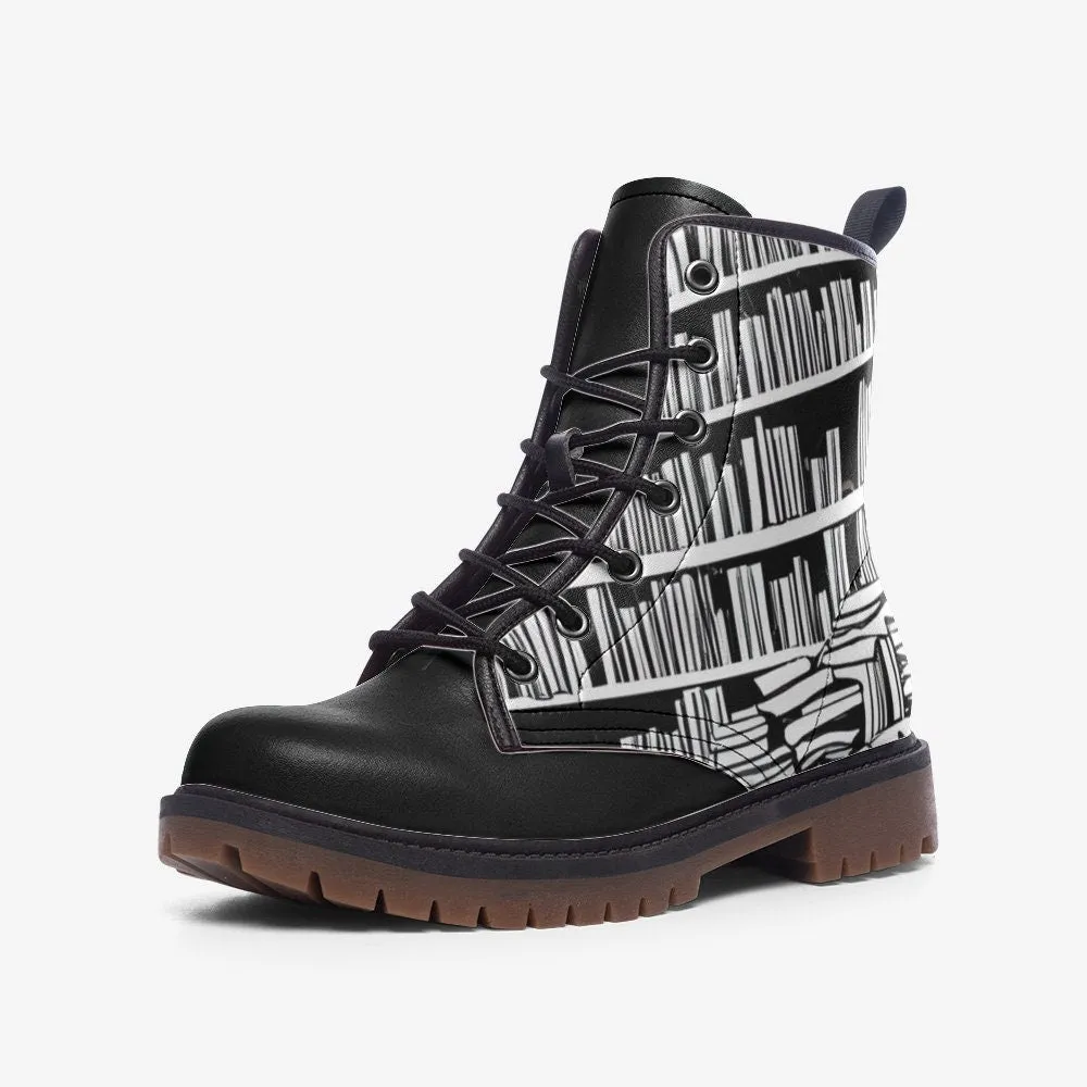 Library Books Vegan Leather Unisex Boots