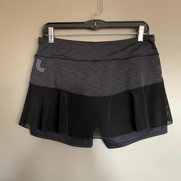 Lole Ace Skort Black Grey Size Medium Tennis Running Golf Gym Skirt Shorts