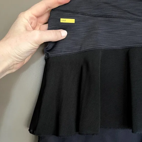 Lole Ace Skort Black Grey Size Medium Tennis Running Golf Gym Skirt Shorts