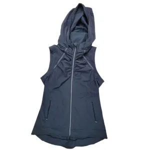 Lululemon Go The Distance Vest Size 6 Full Zip Pockets Running Black Hooded