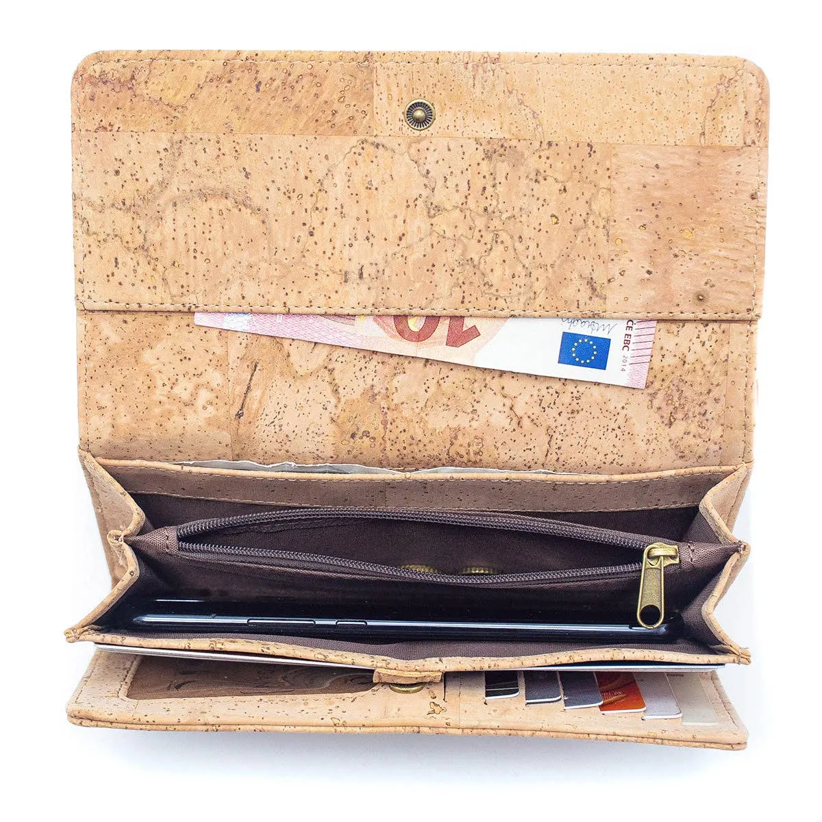 Lux cork bifold smart vegan women's wallet