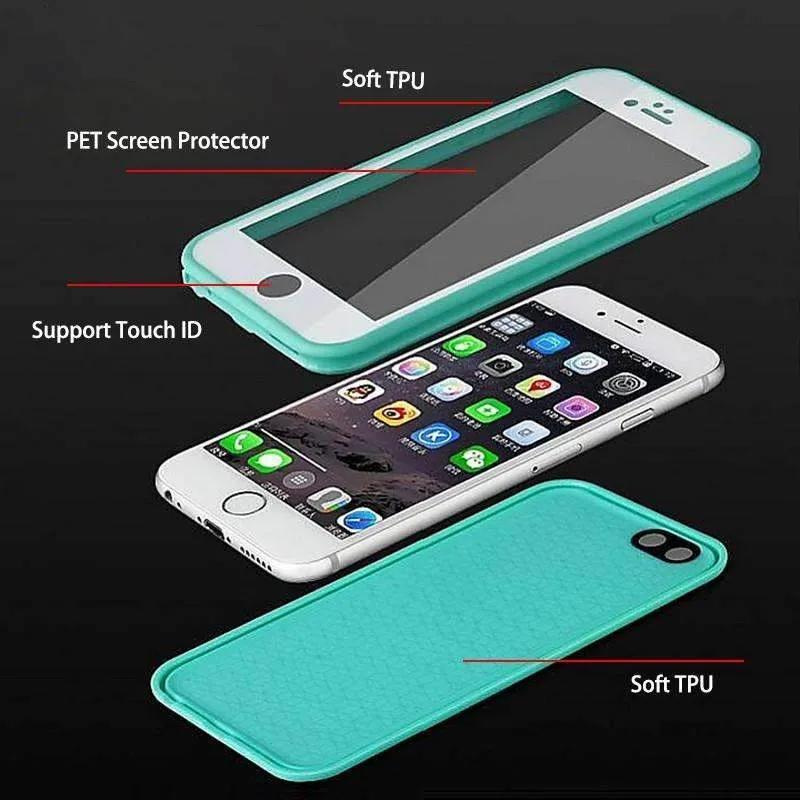 Luxury Full Waterproof Shockproof Dirt Proof Silicone Case For iPhone