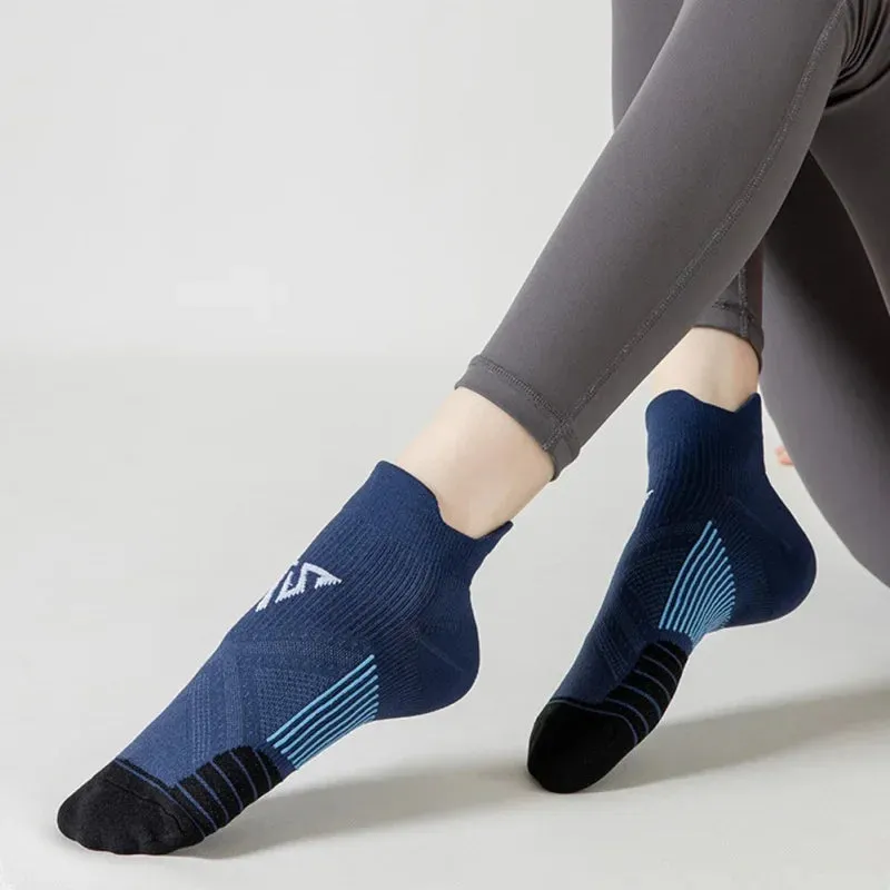 Marathon Running Socks for Men Women Cycling Sports Socks Gym Fitness Thickened Cushioned Short Tube Low Cut Boat Ankle Socks