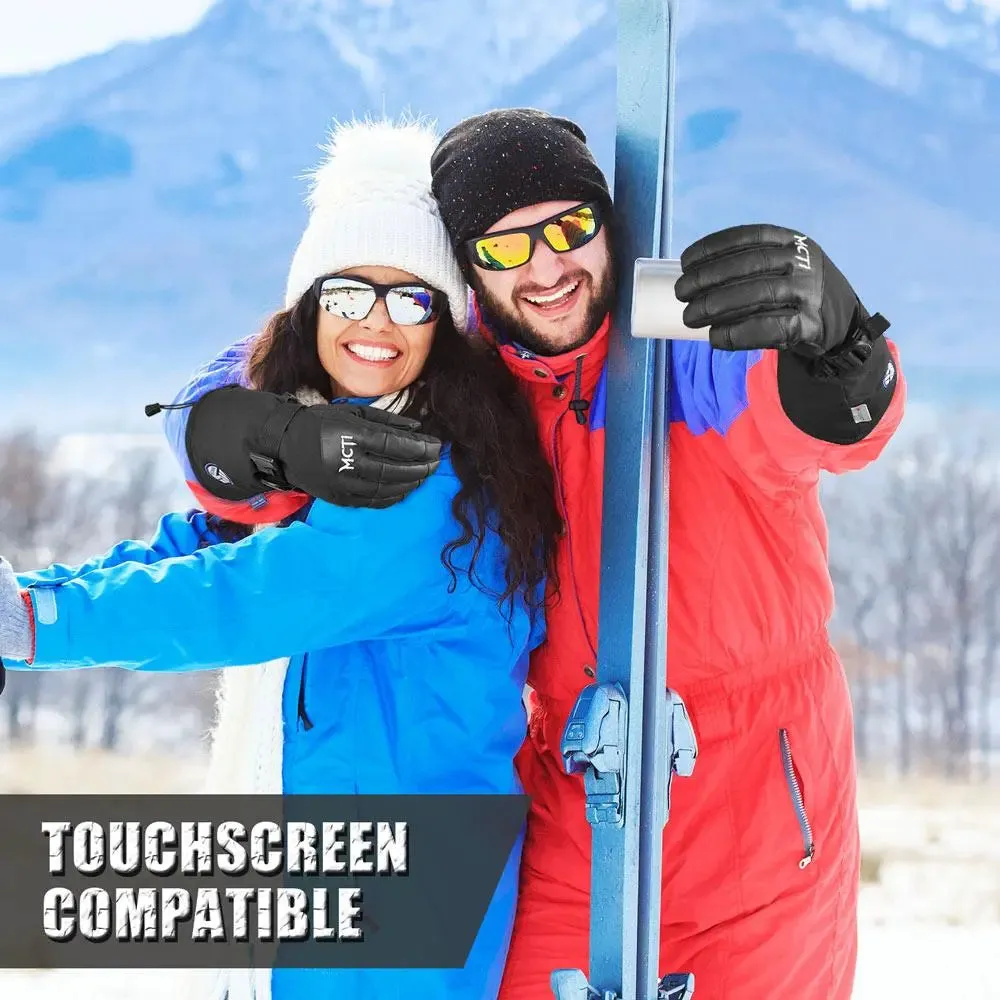 MCTi Men's Ski Gloves - 3M Thinsulate & Waterproof with Wrist Leashes