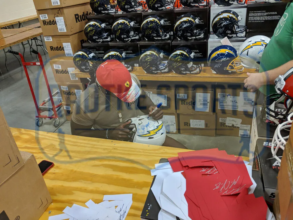 Melvin Gordon & LaDainian Tomlinson Signed LA Chargers Riddell Speed Helmet