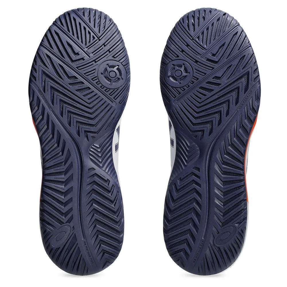 Men`s GEL-Dedicate 8 Tennis Shoes White and Indigo Fog