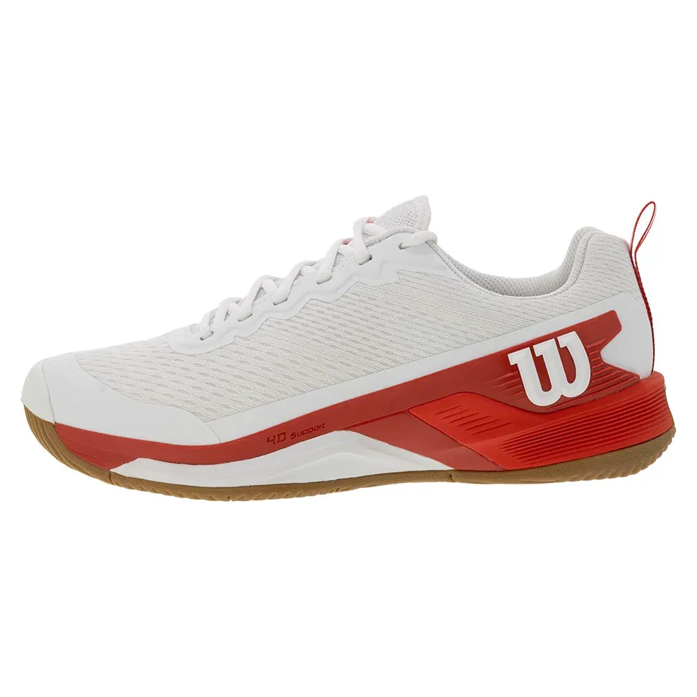 Men`s Rush Pro 4.5 Tennis Shoes White and Infrared
