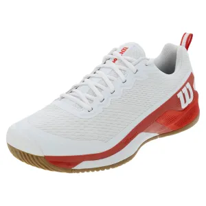Men`s Rush Pro 4.5 Tennis Shoes White and Infrared