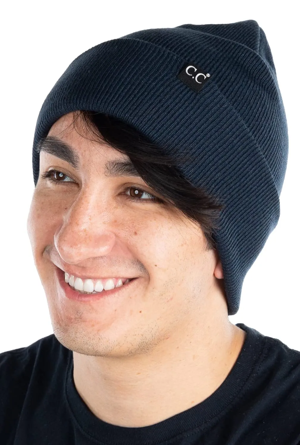 Mens Solid Cuff Knit Beanie