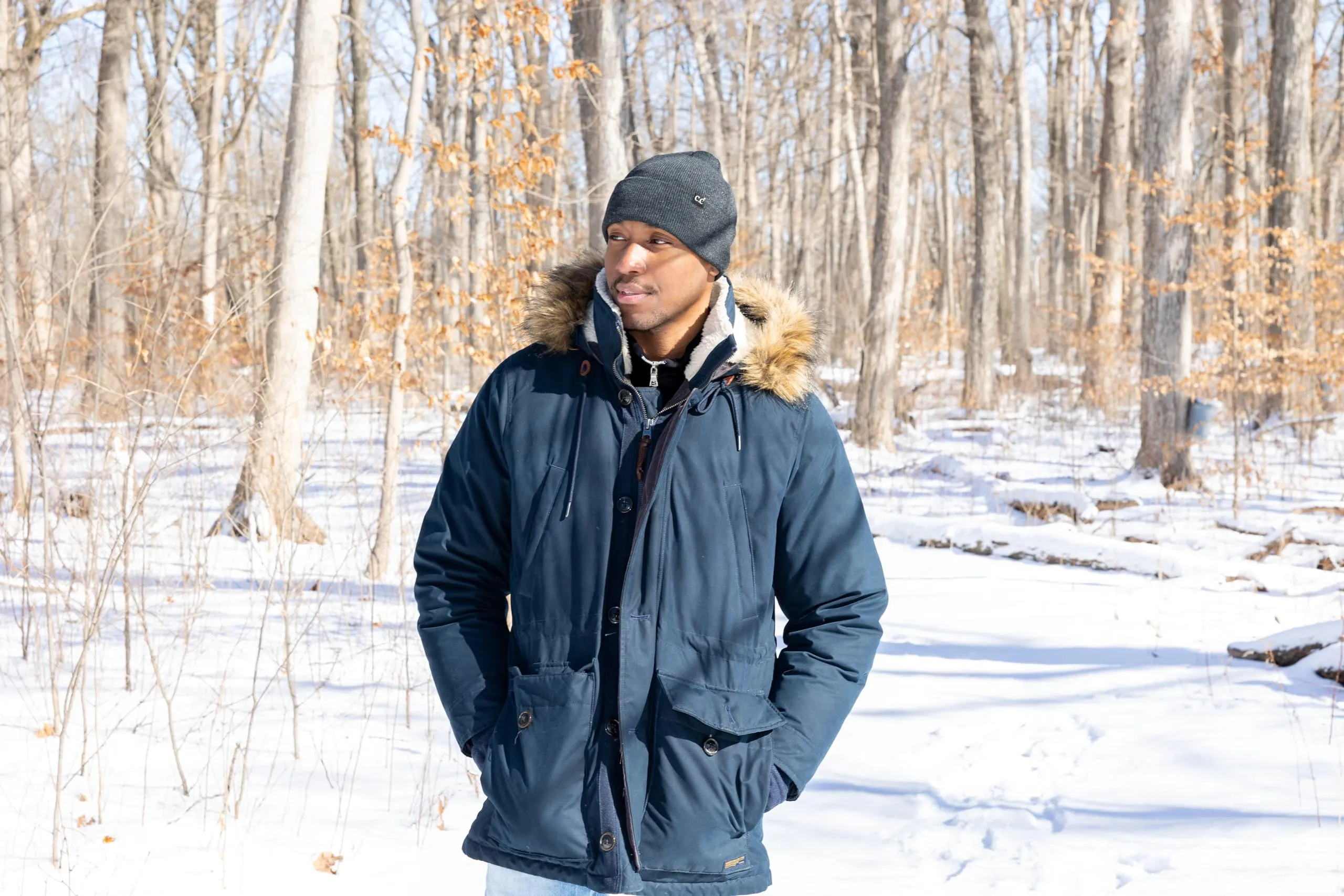 Mens Solid Cuff Knit Beanie