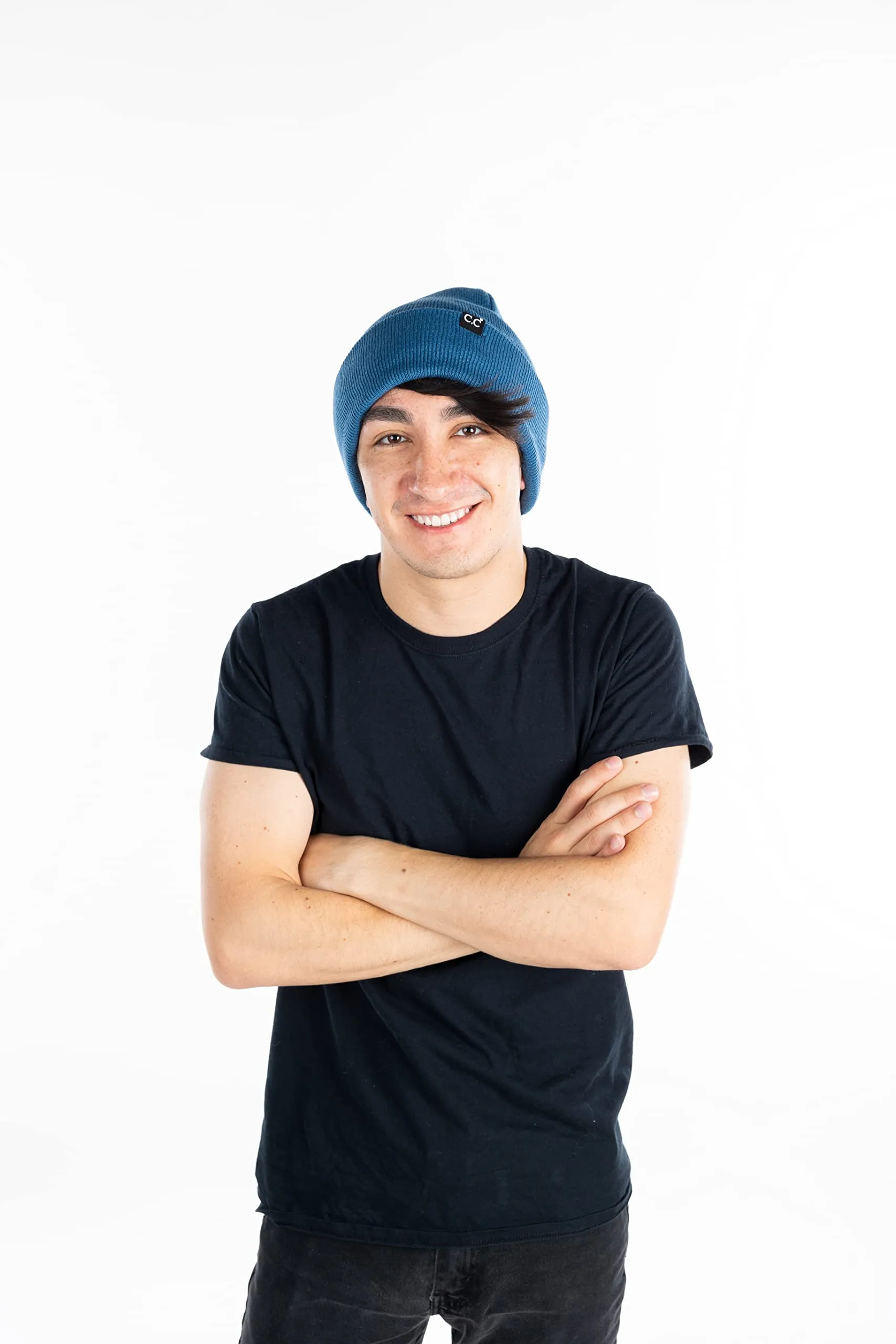 Mens Solid Cuff Knit Beanie