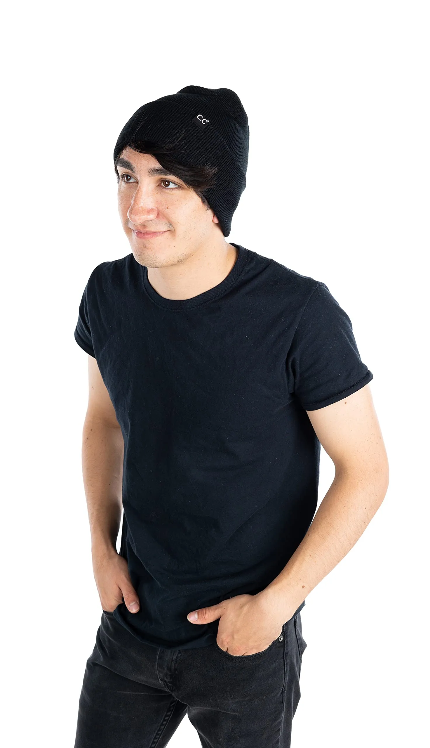 Mens Solid Cuff Knit Beanie