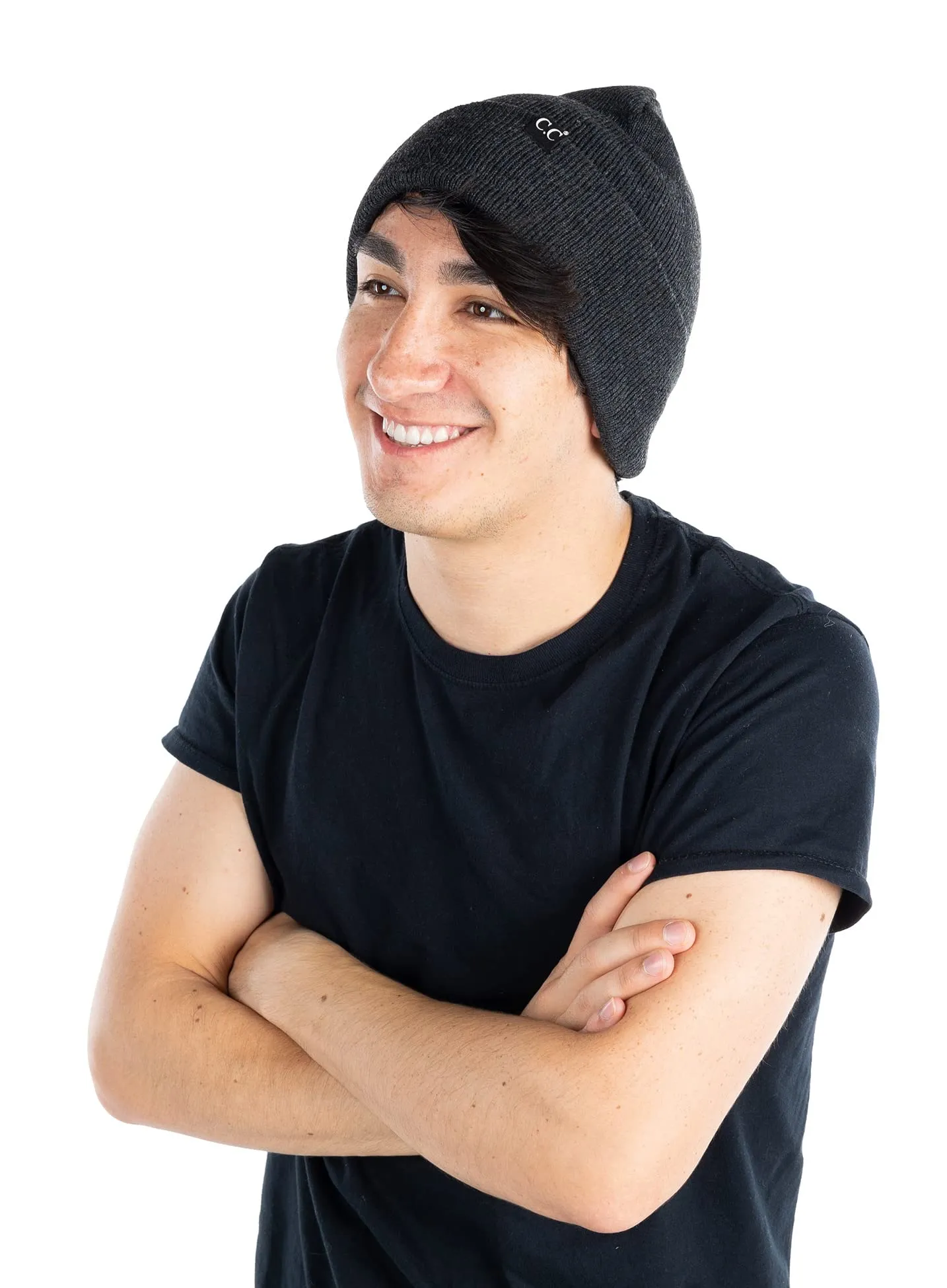 Mens Solid Cuff Knit Beanie
