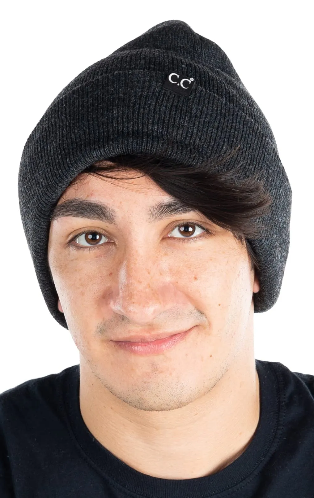 Mens Solid Cuff Knit Beanie
