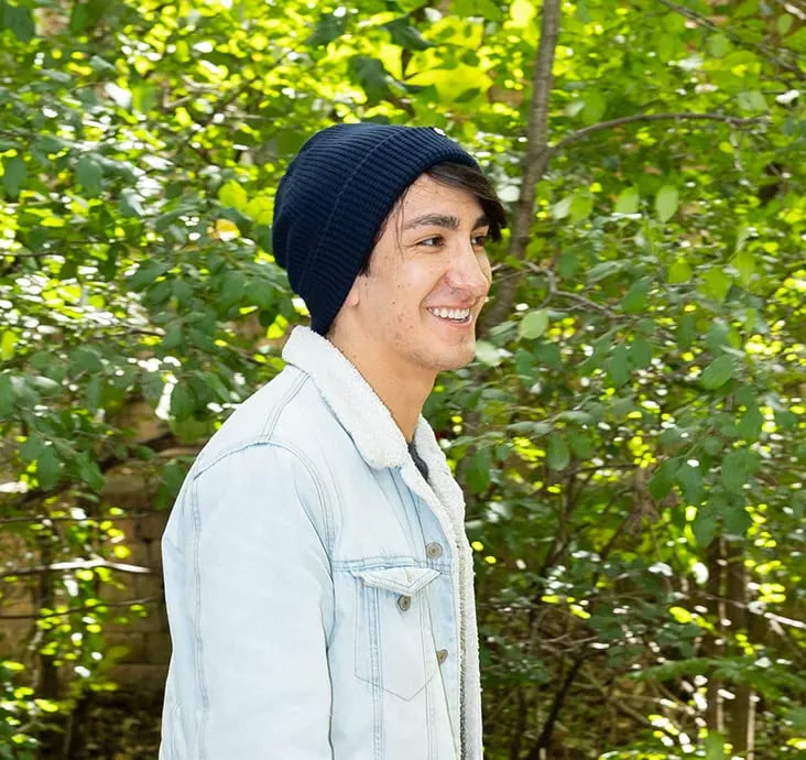 Mens Solid Cuff Knit Beanie