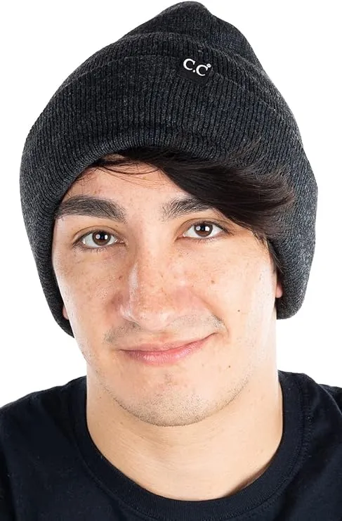 Mens Solid Cuff Knit Beanie