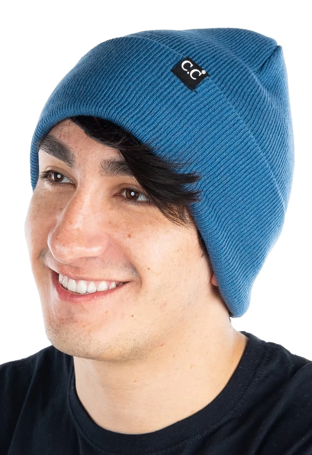 Mens Solid Cuff Knit Beanie