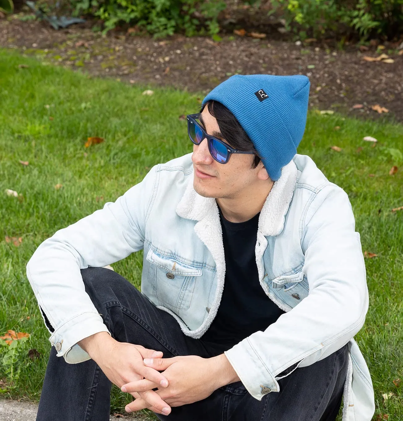 Mens Solid Cuff Knit Beanie