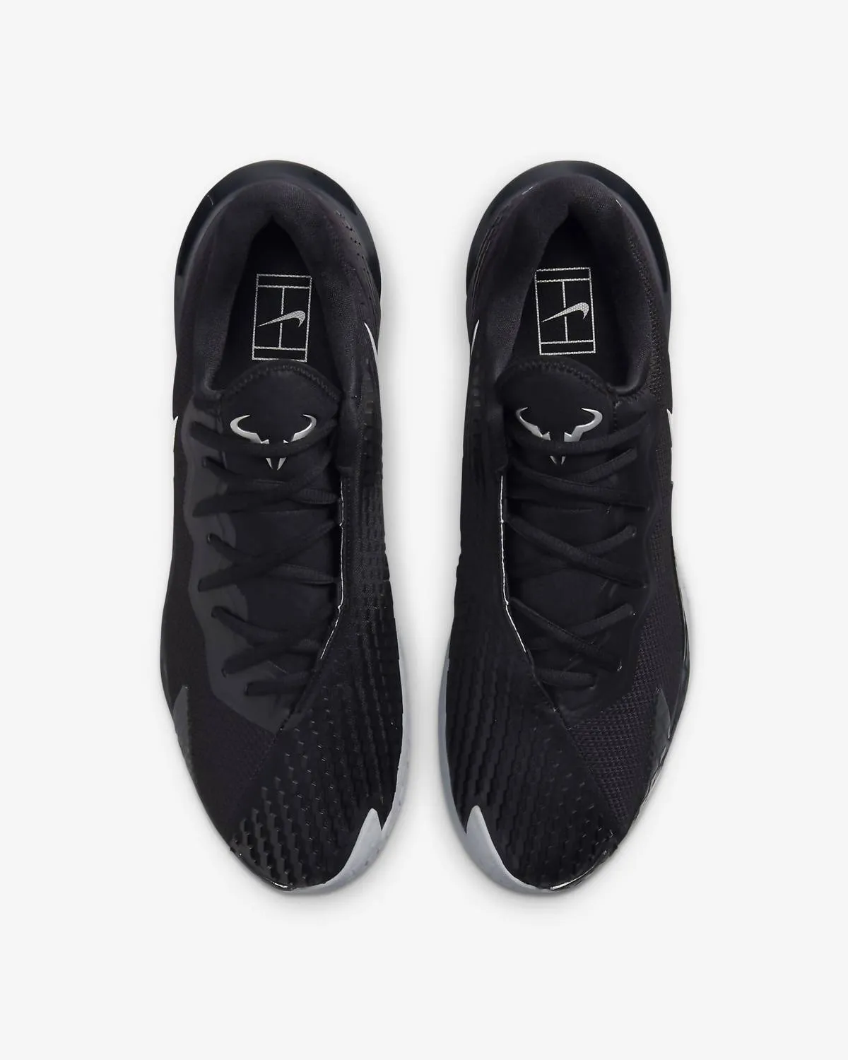 Men's Zoom Vapor Cage 4 Rafa Hard Court Tennis Shoes In Black/metallic Silver