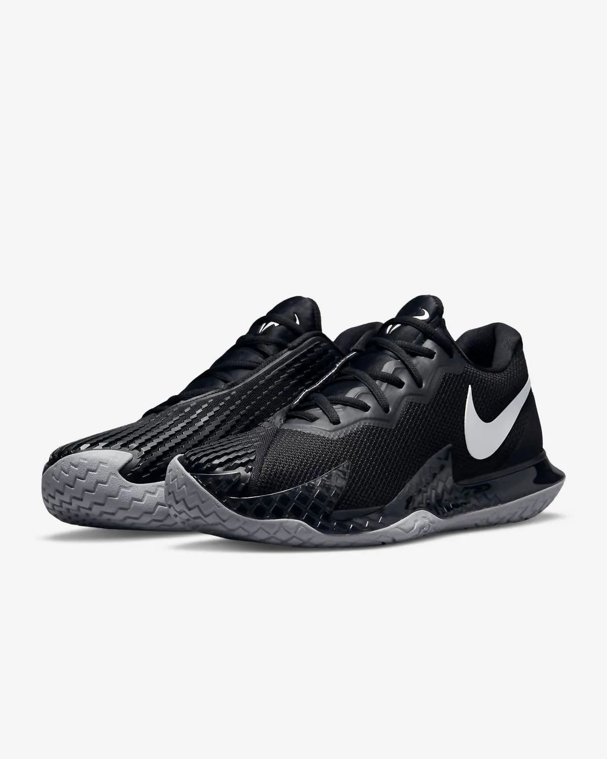 Men's Zoom Vapor Cage 4 Rafa Hard Court Tennis Shoes In Black/metallic Silver