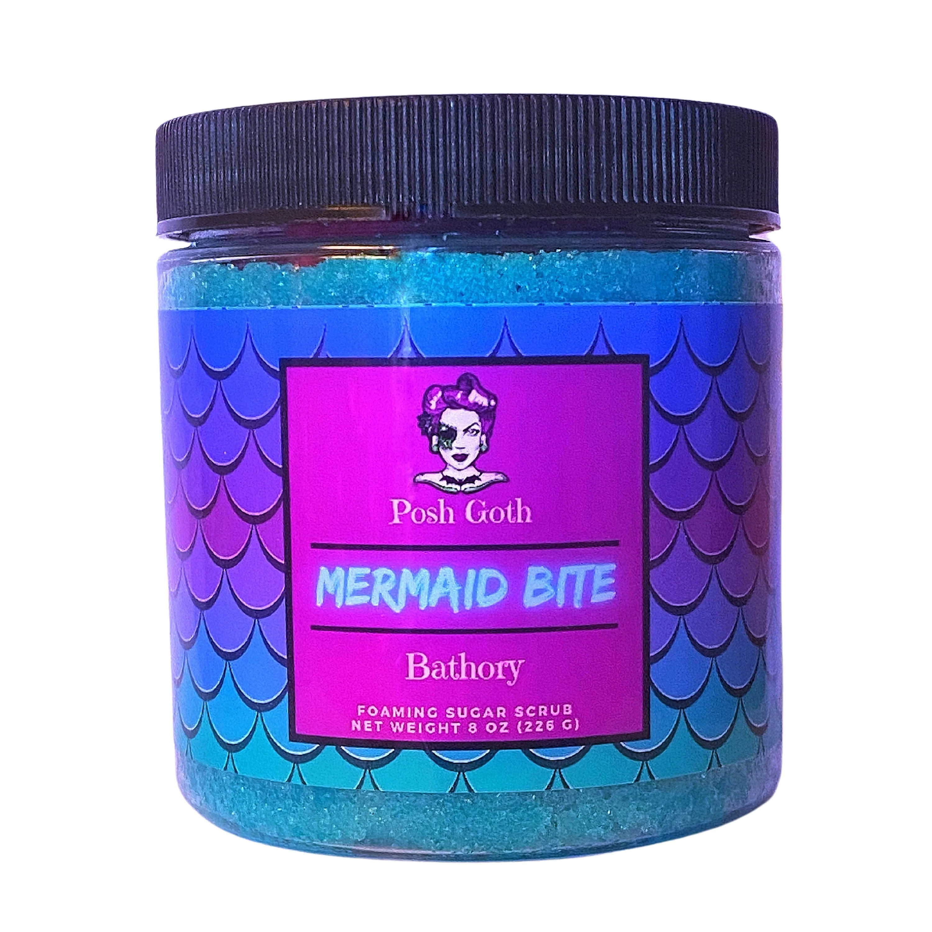 MERMAID BITE Mango Papaya and Peppermint Foaming Sugar Scrub - Posh Goth