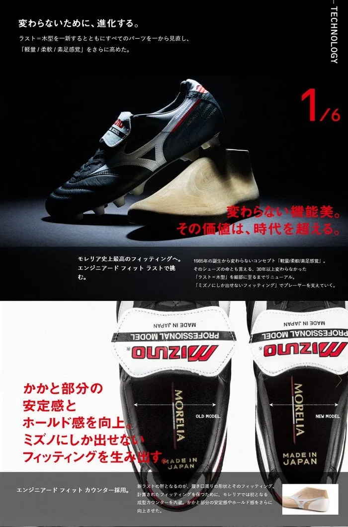 Morelia 2 JAPAN Short Tongue Cross Stitch MIZUNO Japan Soccer Spikes P1GA200209