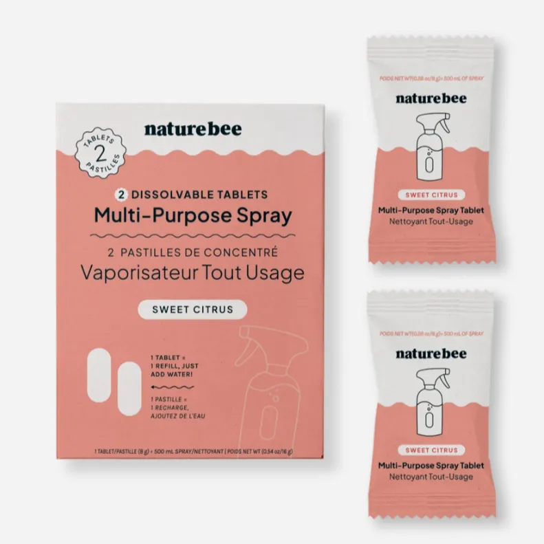 Nature Bee - 2 Multi-Purpose Cleaning Spray Tablets (Box) | Sweet Citrus