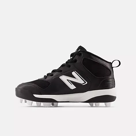 New Balance Youth 3000 v6 Molded Cleat - Black w/ White
