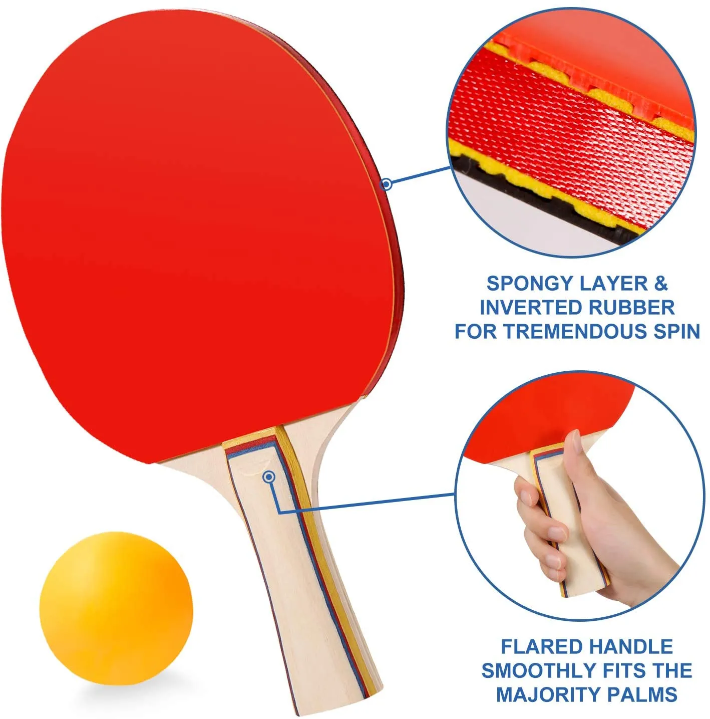 New in Carry Bag! Pawzbay Professional Ping Pong Set with Retractable Net, 2 Premium Table Tennis Paddle with 3 Ping Pong Balls and Portable Zipped Carrying Case Bag