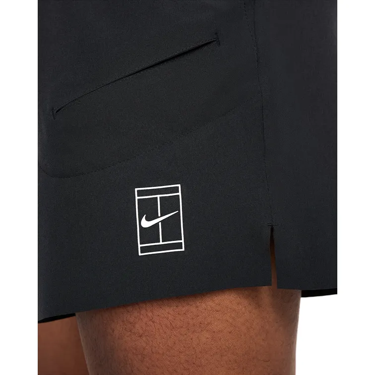 NikeCourt Dri-FIT Advantage Men's Black & White 6" Tennis Shorts