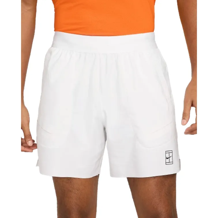 NikeCourt Dri-FIT Advantage Men's White & Black 6" Tennis Short