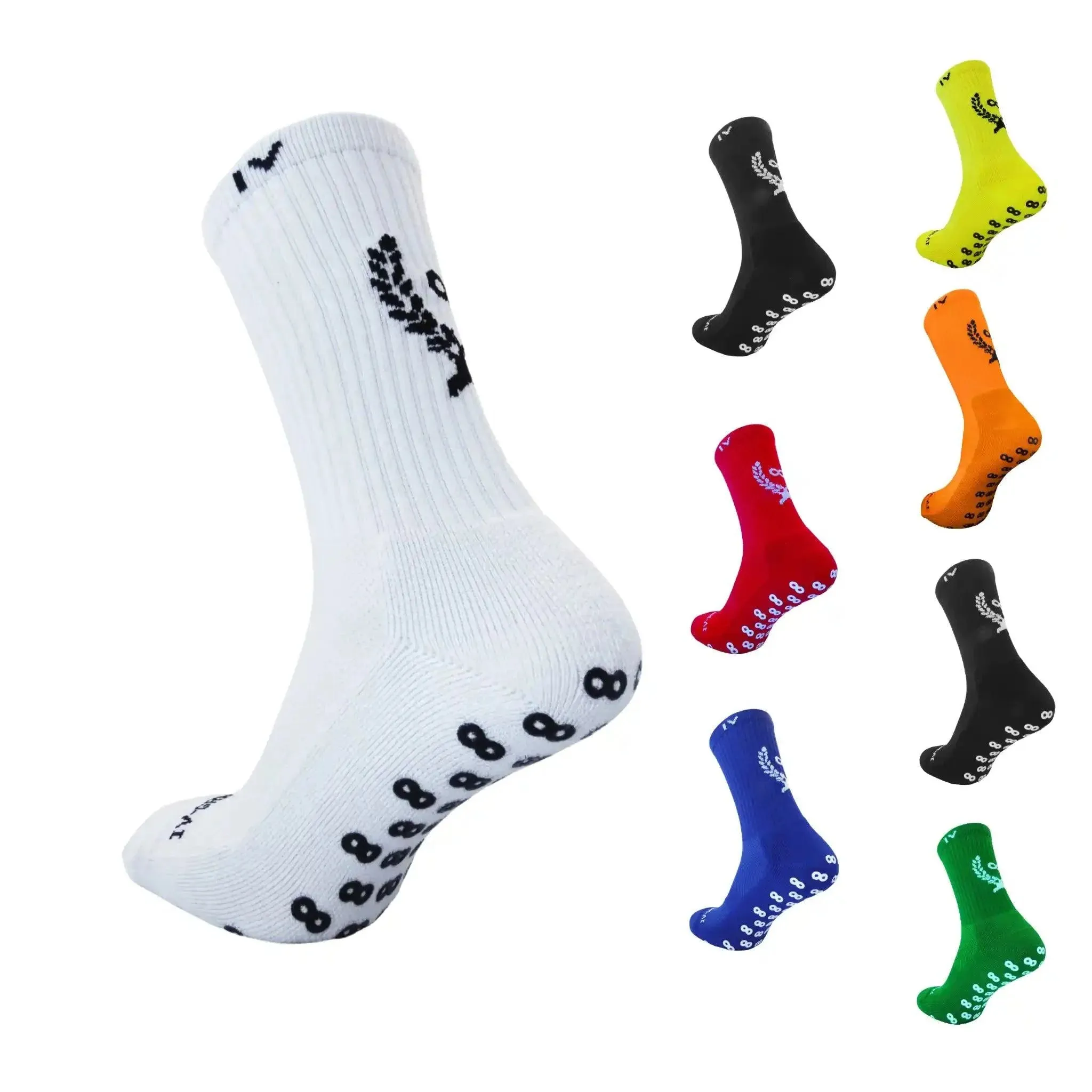 ONEKEEPER Grip Socks, Mid-Calf, Anti Slip Sports Grip Pads Socks for Every Sport