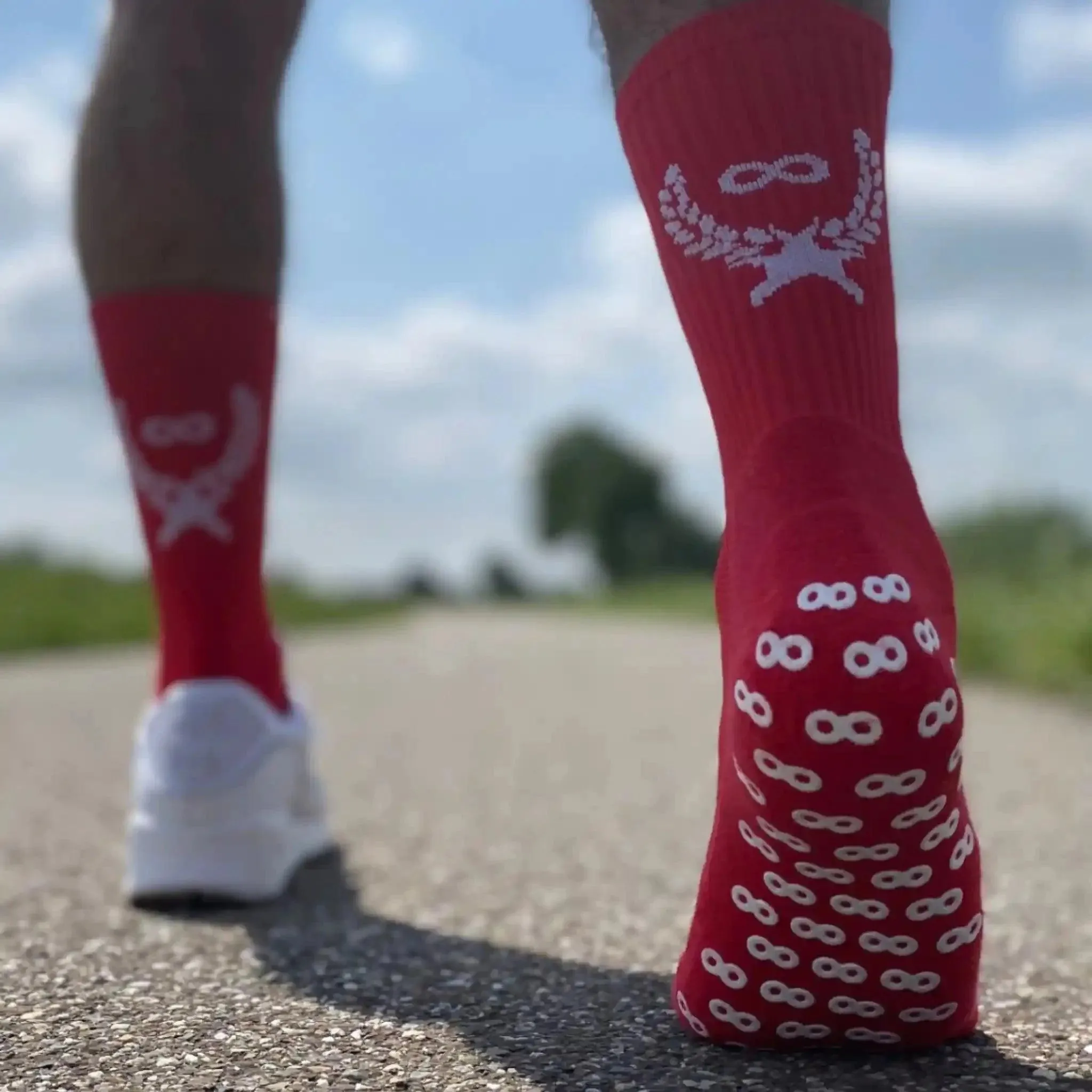 ONEKEEPER Grip Socks, Mid-Calf, Anti Slip Sports Grip Pads Socks for Every Sport