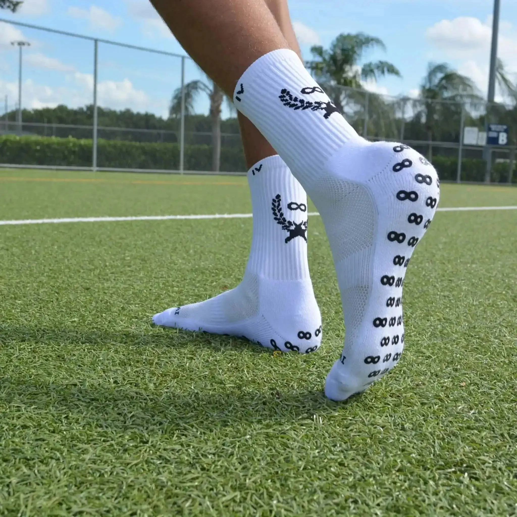 ONEKEEPER Grip Socks, Mid-Calf, Anti Slip Sports Grip Pads Socks for Every Sport