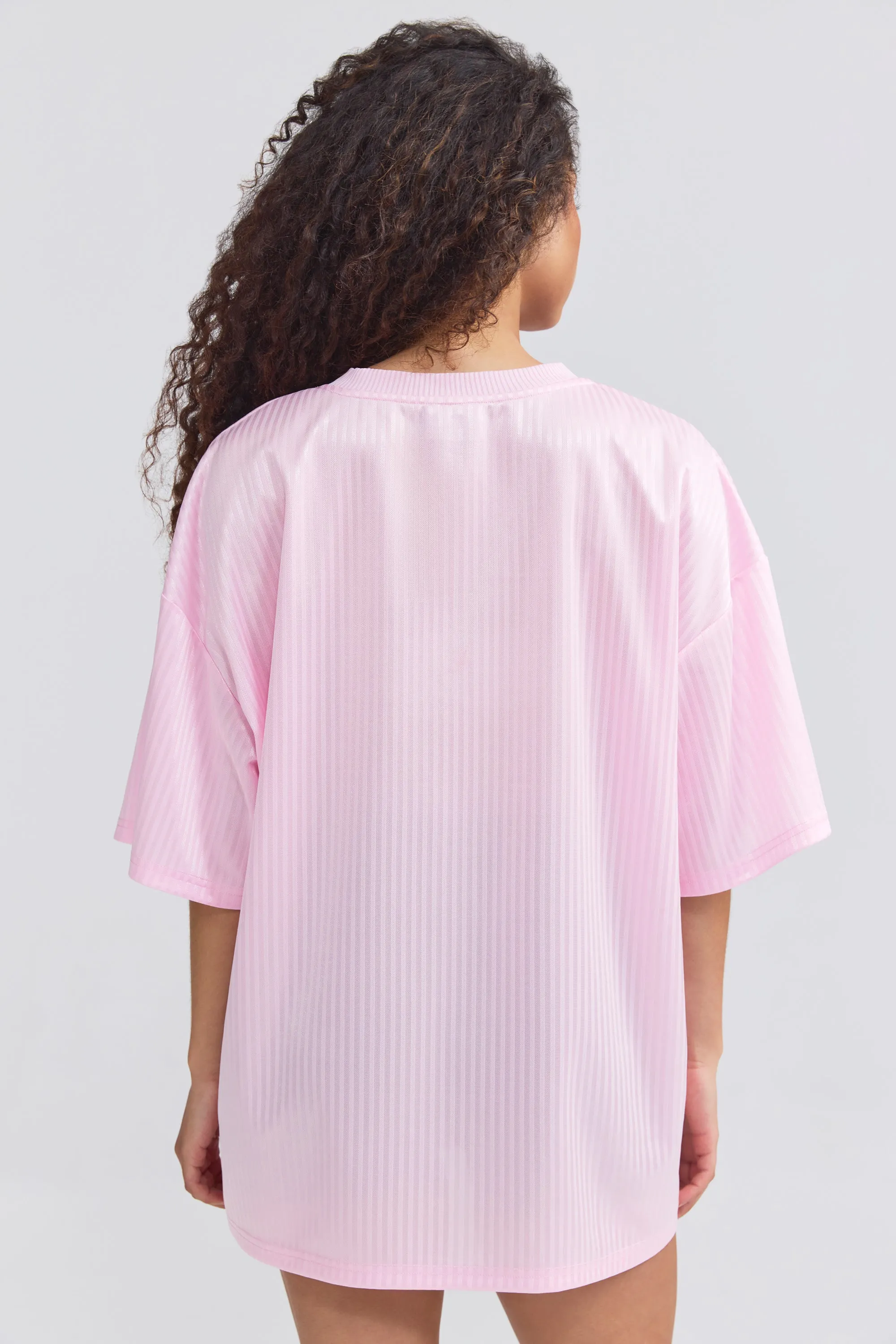 Oversized Piqué T-Shirt in Baby Pink